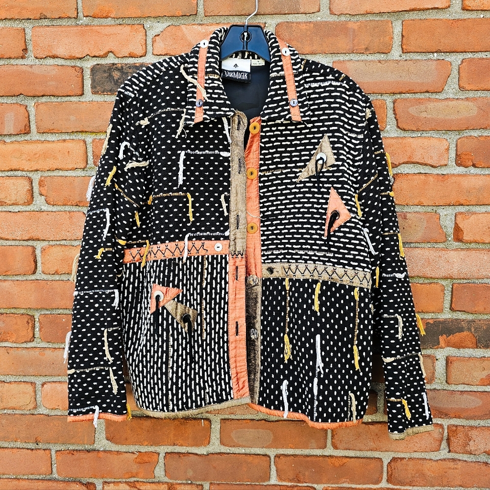 Vintage 90s YAK MAGIK Boho Patchwork Jacket – Made in Nepal | Size M